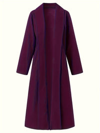 Gwendolyn | Draped Longline Coat in Navy