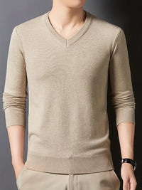 Conrad | Refined V-Neck Sweater in Maroon