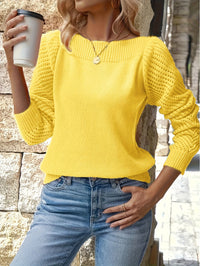 Marion | Openwork Sleeve Sweater in Sky Blue