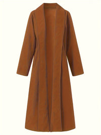 Gwendolyn | Draped Longline Coat in Purple