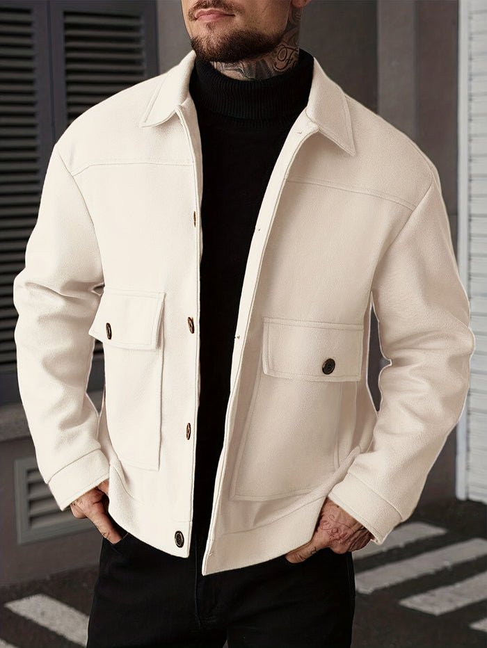 Ellery | Men's Overshirt Jacket with Structured Shape and Button Front