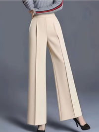 Marlene | High-Waisted Straight-Leg Trousers in Apricot