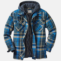 Wesley | Men's Hooded Jacket with Check Pattern and Insulated Lining