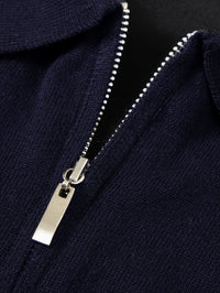 Douglas | Men's Quarter Zip Jumper with Polo Collar and Ribbed Finish