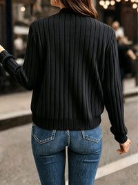 Sloane | Refined Ribbed Zip-Up Jacket in Grey