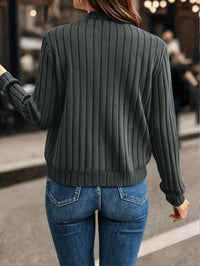 Sloane | Refined Ribbed Zip-Up Jacket in Grey