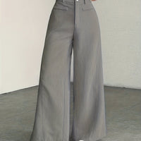 Nora | High-Waisted Wide-Leg Trousers in Apricot