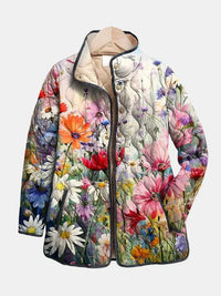 Jessamine | Women's Quilted Jacket with Stand Collar and Snap Buttons