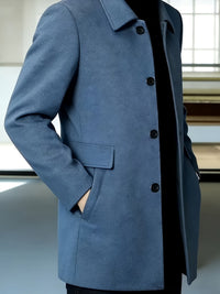 Cedric | Tailored Single-Breasted Overcoat in Black