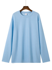 Frederick | Textured Waffle-Knit Long Sleeve Top in Light Sky Blue