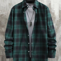 Clayton | Relaxed Checked Long-Sleeve Shirt in Green