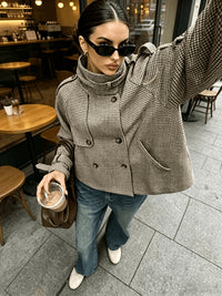 Bernadette | Refined Houndstooth Jacket in Khaki