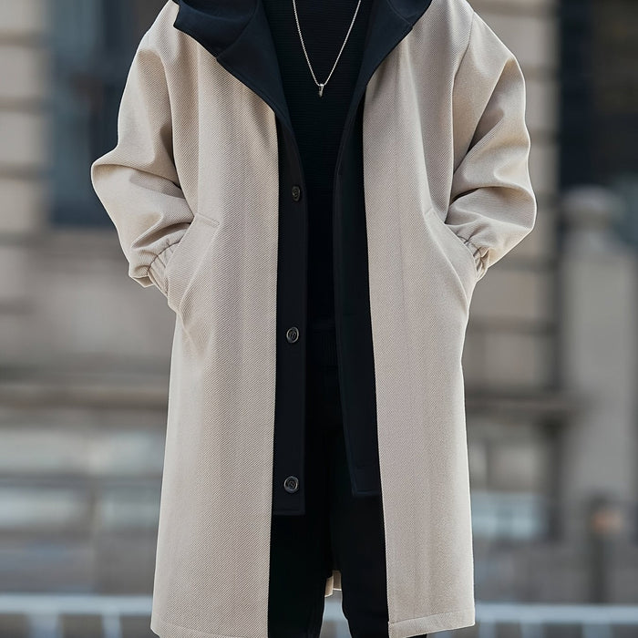 Cornelius | Layered Hooded Longline Coat in Apricot