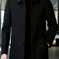 Cedric | Tailored Single-Breasted Overcoat in Black