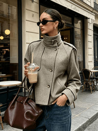 Bernadette | Refined Houndstooth Jacket in Khaki