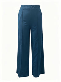 Marlene | High-Waisted Straight-Leg Trousers in Blue Navy