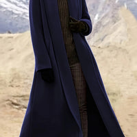 Gwendolyn | Draped Longline Coat in Black