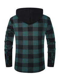 Rowan | Men's Shirt Jacket with Hood and Check Pattern