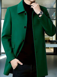 Cedric | Tailored Single-Breasted Overcoat in Green