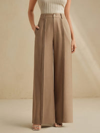 Cassia | Pleated Wide-Leg Trousers in Black