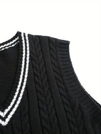 Lionel | Classic Cable-Knit Sweater Vest in Burgundy