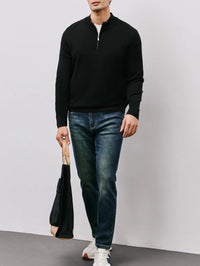 Silas | Men's Half Zip Jumper with Stand Collar and Clean Finish