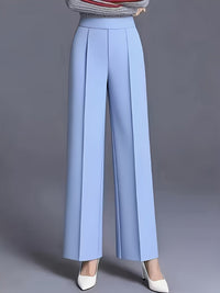 Marlene | High-Waisted Straight-Leg Trousers in Sky Blue