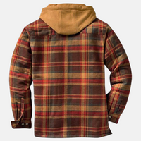 Wesley | Men's Hooded Jacket with Check Pattern and Insulated Lining