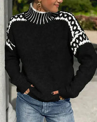 Heidi | Cosy Patterned Knit Jumper in Grey