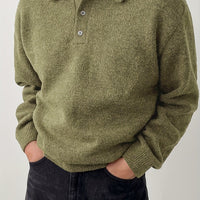 Reid | Men's Knit Jumper with Polo Collar and Cosy Feel