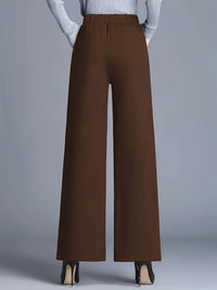 Marlene | High-Waisted Straight-Leg Trousers in Dark Brown