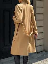 Juniper | Belted Longline Coat in Camel