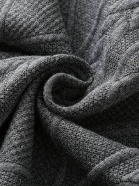 Clifford | Textured Knit-Look Long Sleeve Top in Dark Grey