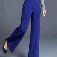 Marlene | High-Waisted Straight-Leg Trousers in Blue 1
