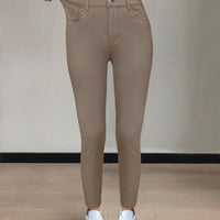 Emmeline | High-Waisted Skinny Jeans in Khaki