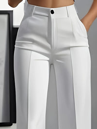 Gillian | Tailored Wide-Leg Trousers in White