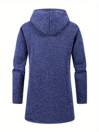 Wesley | Hooded Longline Coat in Navy