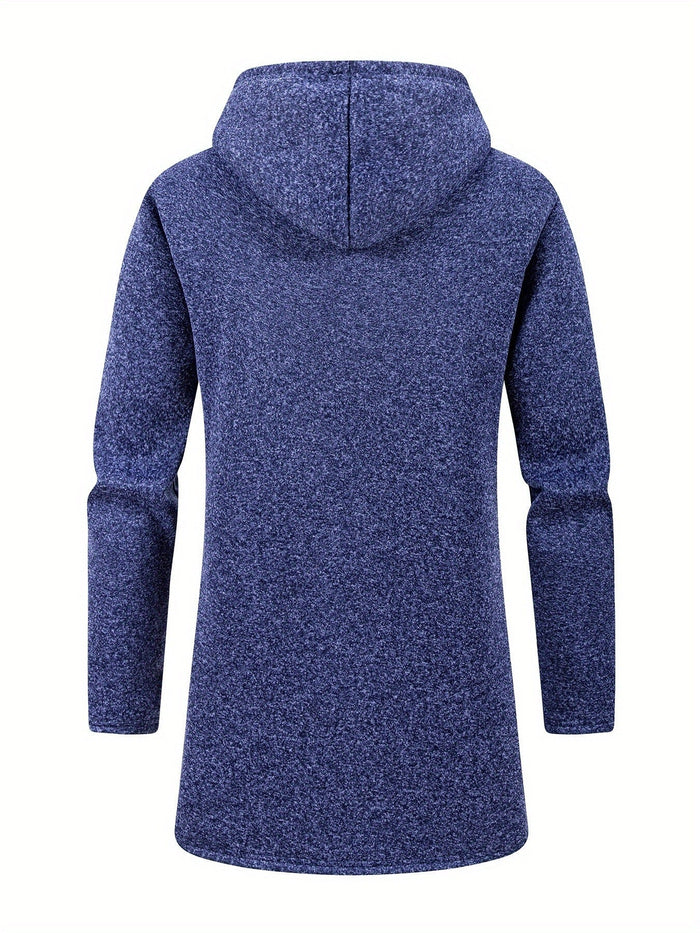 Wesley | Hooded Longline Coat in Navy