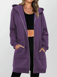Agnes | Women's Longline Hooded Jacket with Full Zip and Soft Lining