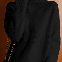 Freya | Textured Turtleneck Sweater in Royal Blue