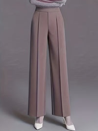 Marlene | High-Waisted Straight-Leg Trousers in Light Purple