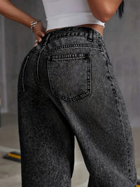 Annabel | Wide-Leg Straight Jeans in Black