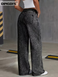 Annabel | Wide-Leg Straight Jeans in Black