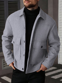 Ellery | Men's Overshirt Jacket with Structured Shape and Button Front