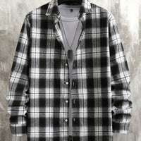 Clayton | Relaxed Checked Long-Sleeve Shirt in White