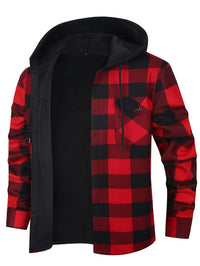 Rowan | Men's Shirt Jacket with Hood and Check Pattern