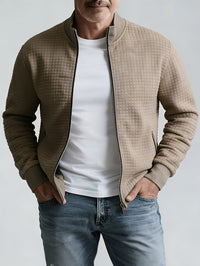Jeremy | Men's Jacket with Stand Collar and Textured Surface