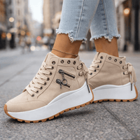 Fenella | Women's High Top Shoes with Lace Up Front and Cushioned Sole