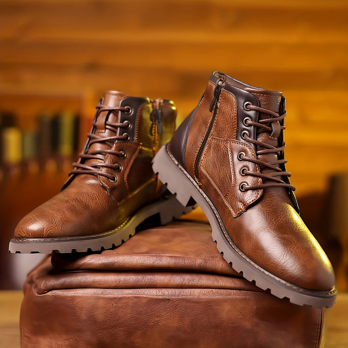 Rhys | Men's Lace Up Boots with Rugged Sole and Classic Shape
