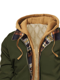 Brooks | Hooded Zip-Up Jacket in Military Green